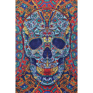 3D Skull Tapestry by Sunshine Joy